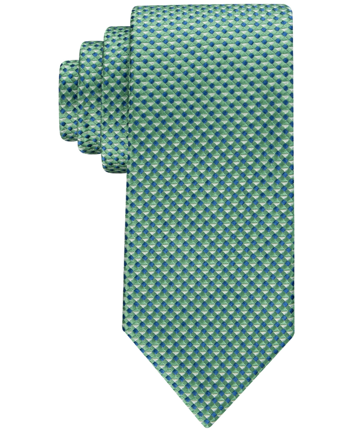 Tommy Hilfiger Men Tie Necktie One Size Green Blue Geometric
