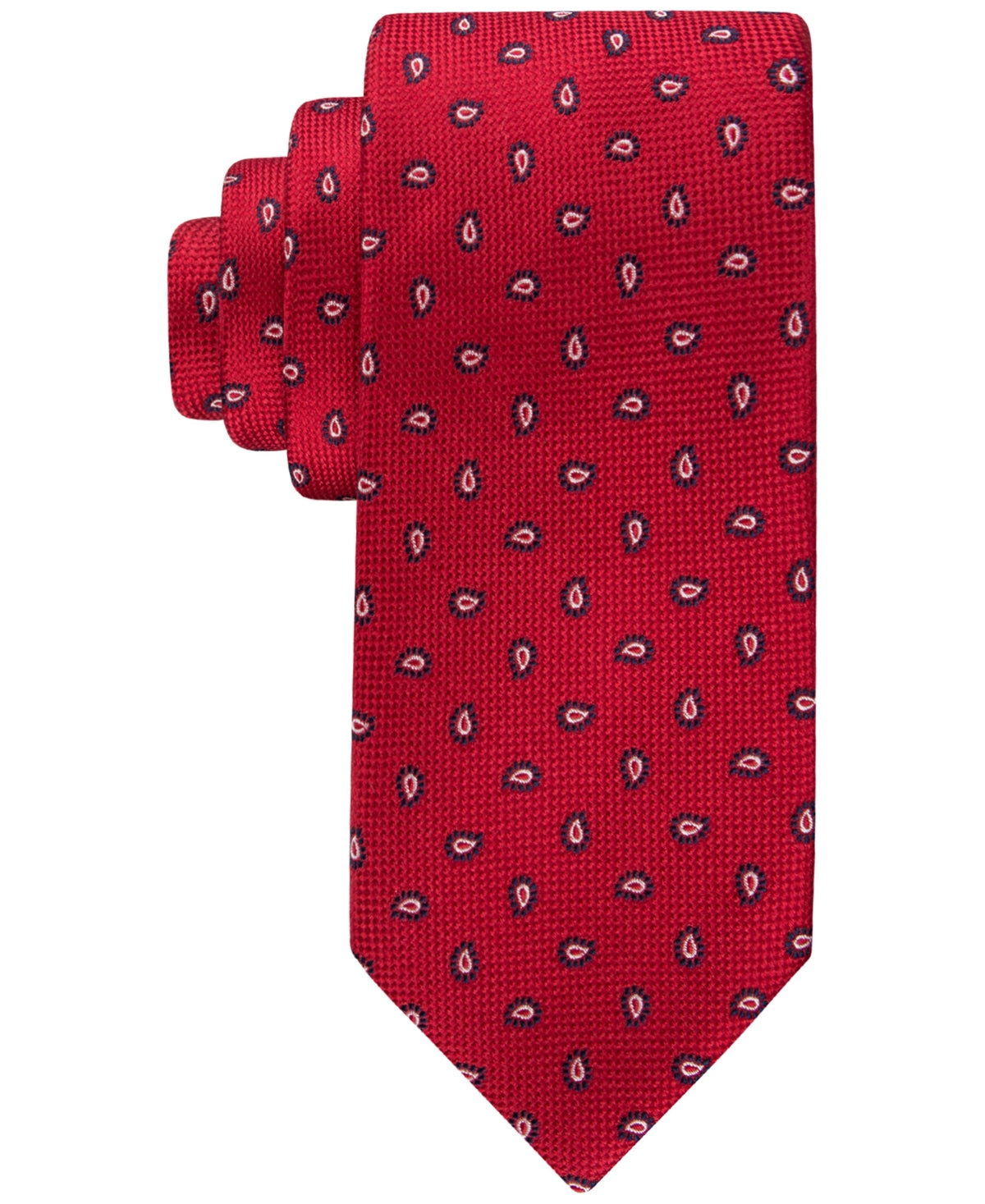 Tommy Hilfiger Mens Paisley Tie Red Oxford ONE SIZE