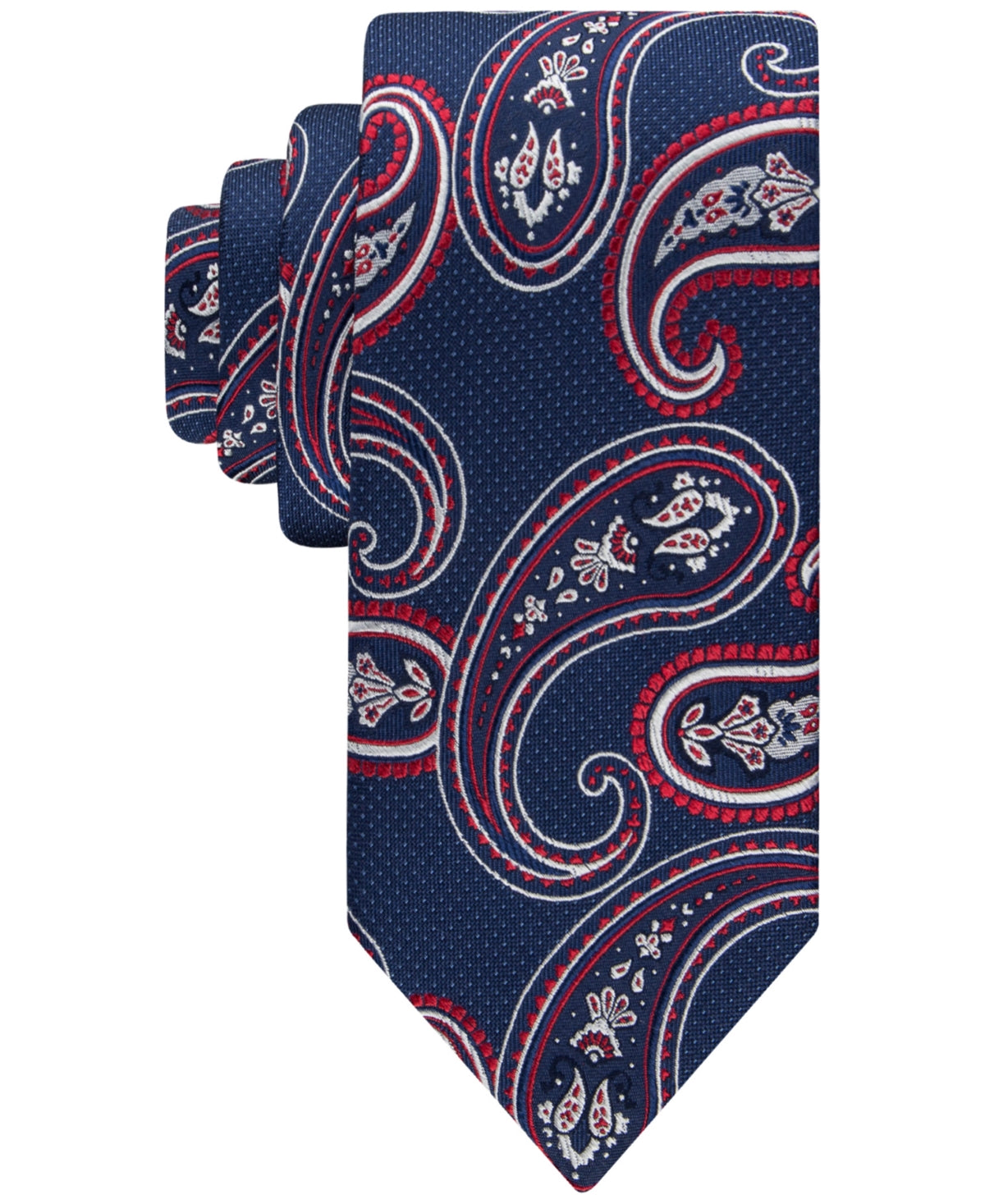 Tommy Hilfiger Mens Tie Necktie One Size Paisley Red