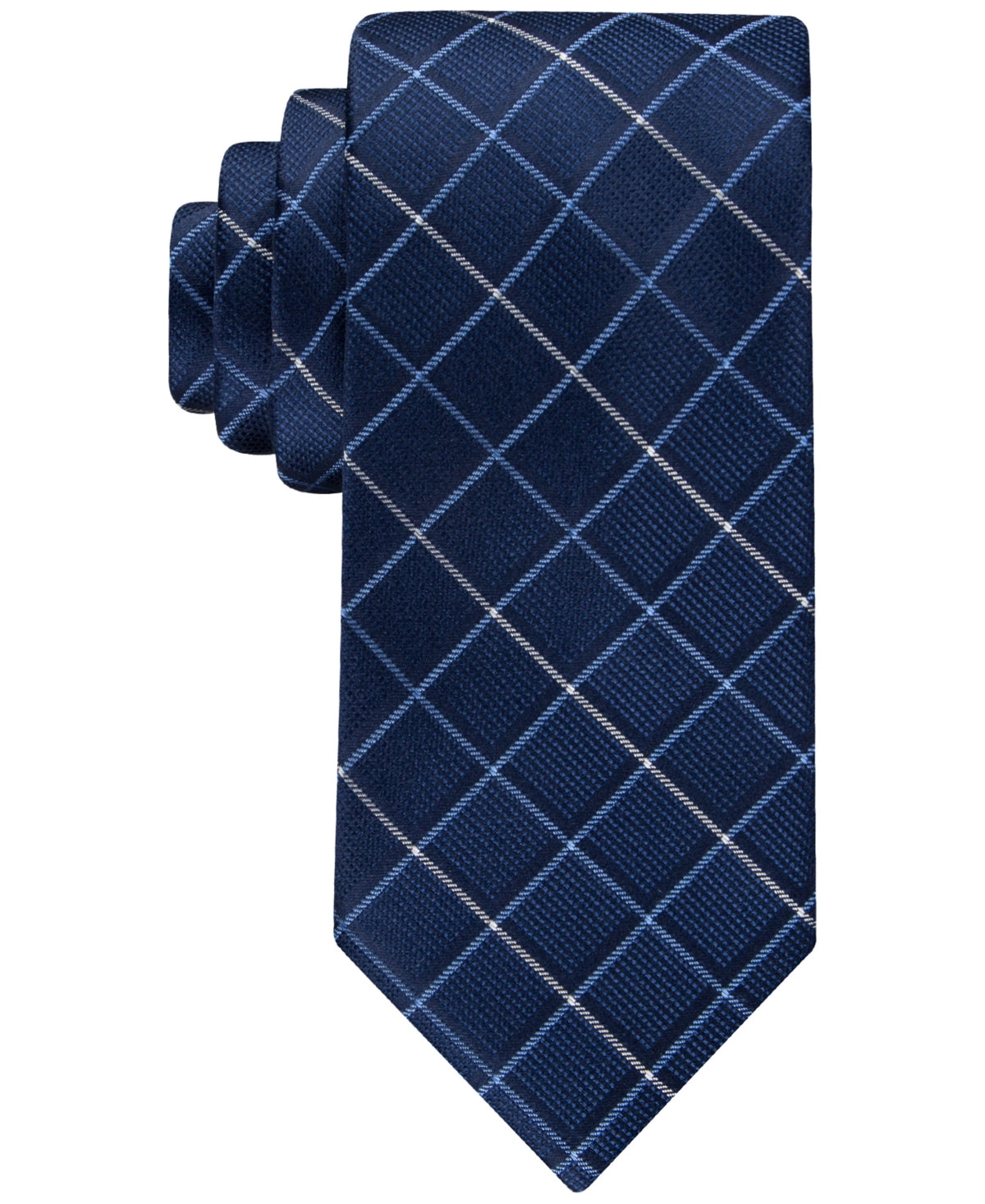 Tommy Hilfiger Mens Navy Blue Grid Tie