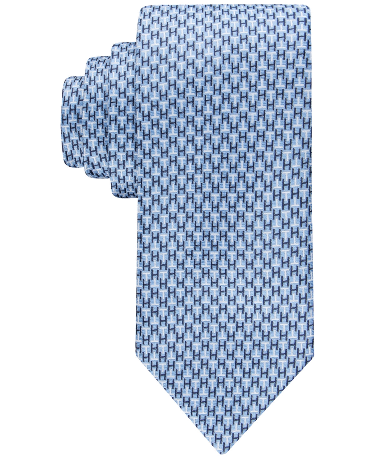 Tommy Hilfiger Mens Regular fit Tie Necktie One Size Light Blue Geometric
