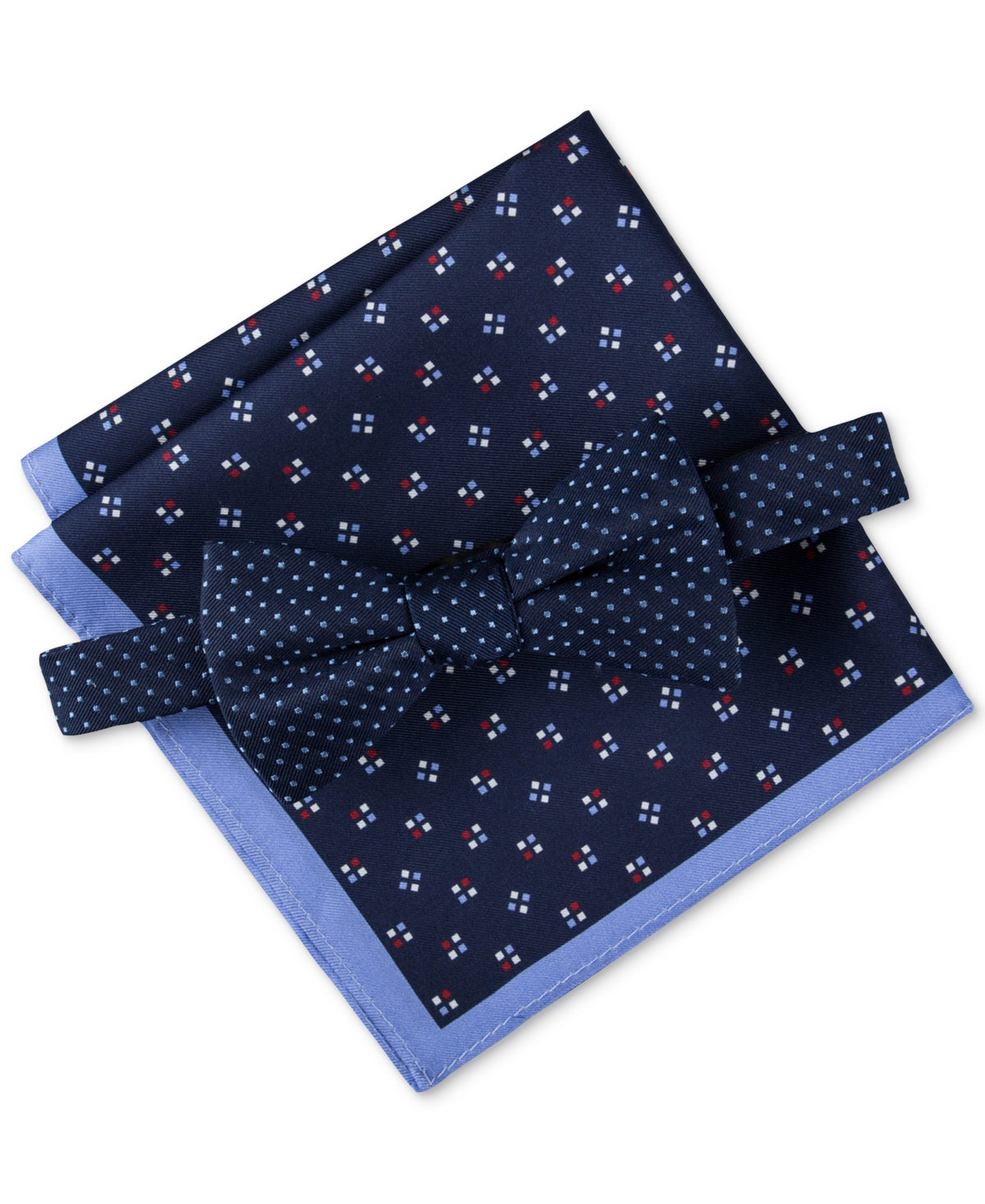 Tommy Hilfiger Mens Navy Blue Polka Dot Bow Tie