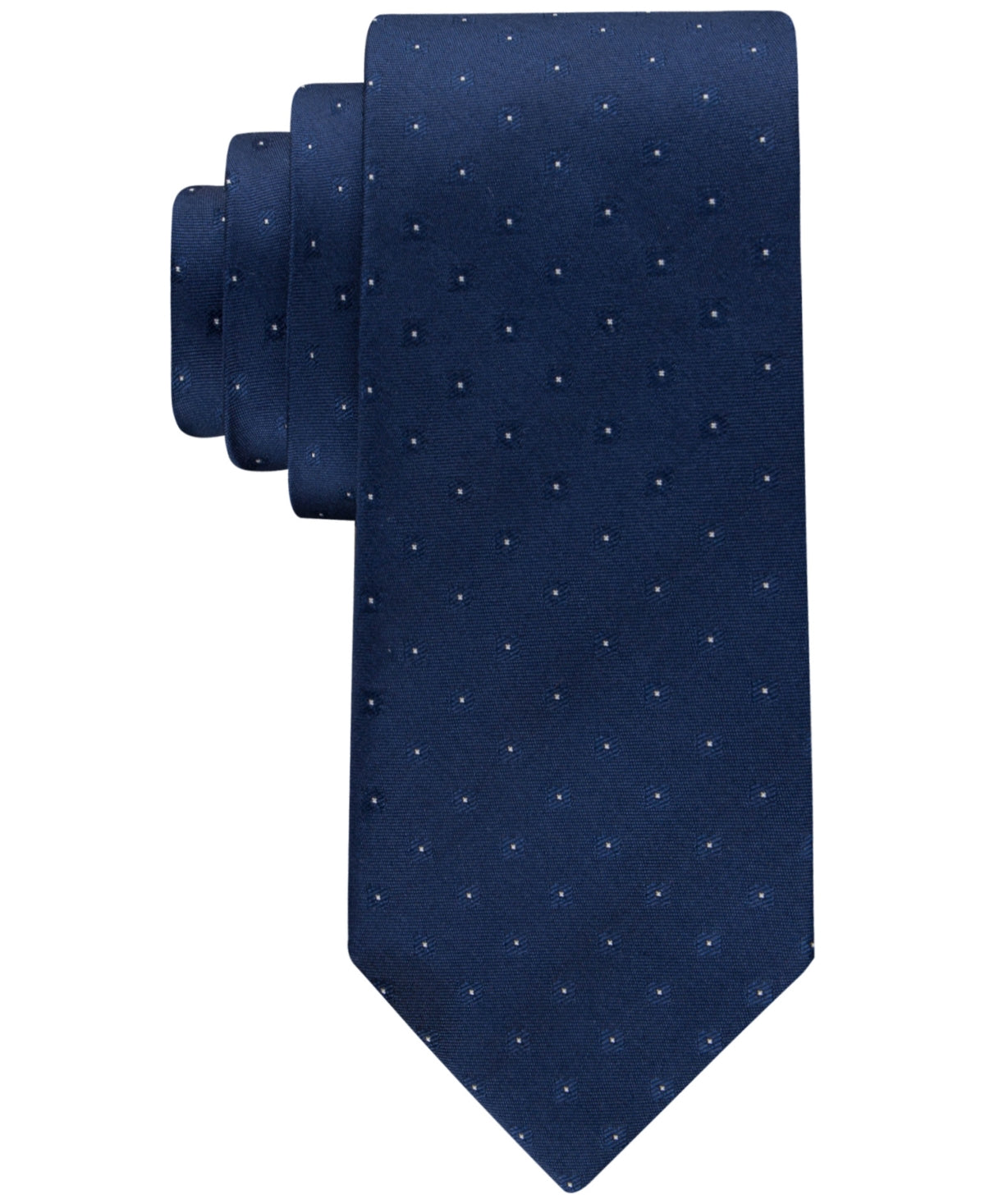Calvin Klein Men's Tonal Square Solid Tie Navy Blue Necktie