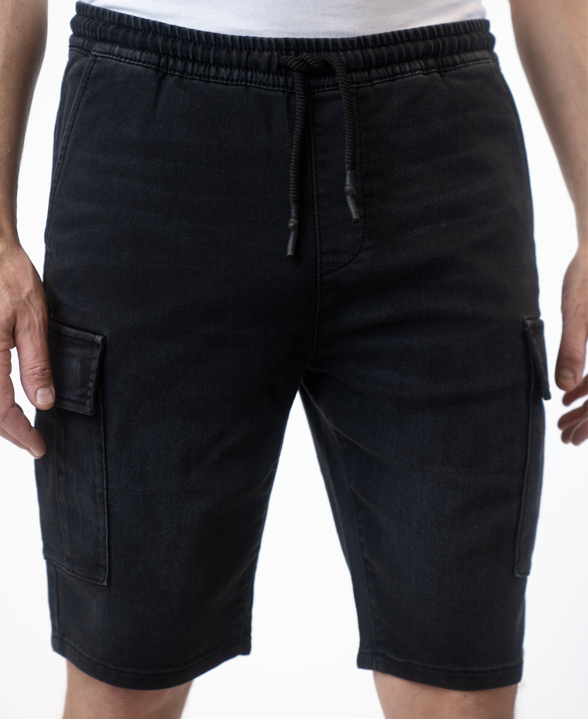 Lazer Men's Woven Denim Cargo Jogger 10 Shorts Black XL