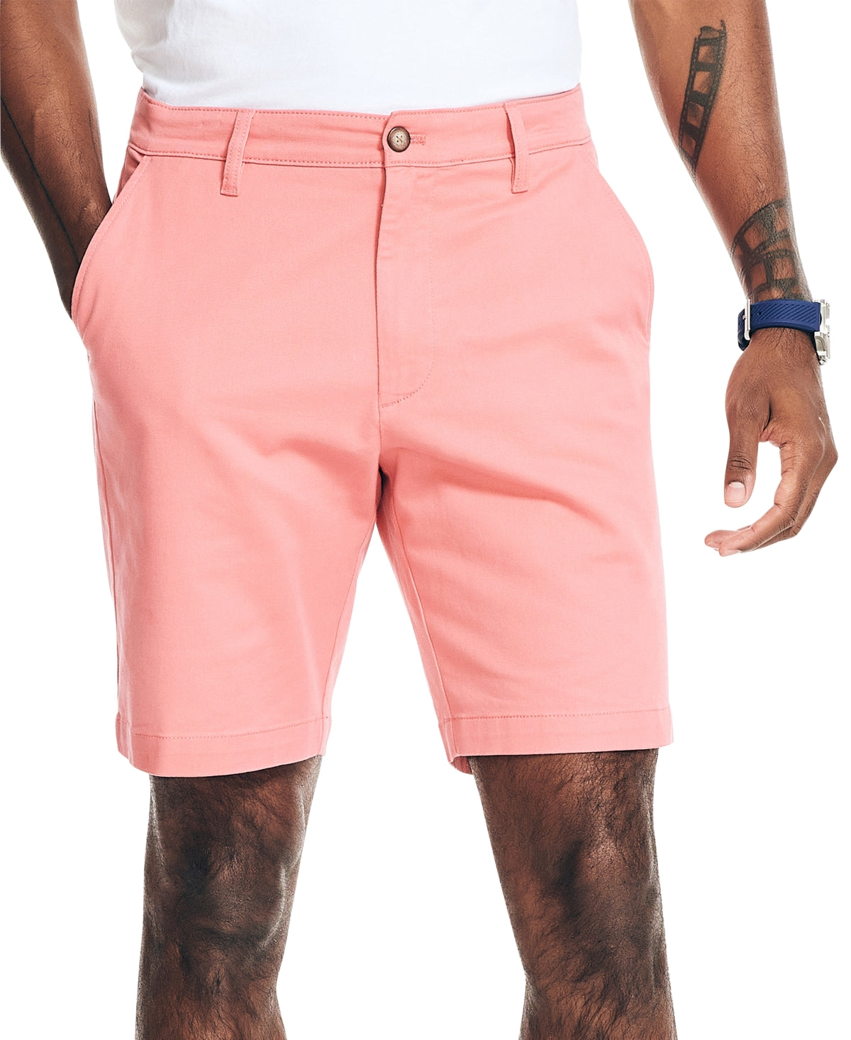 Nautica Men's Classic 8.5" Deck Chino Shorts Pink 42