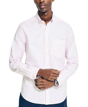 Nautica Men's Stretch Button Down Shirt Pale Orchid Pink Large