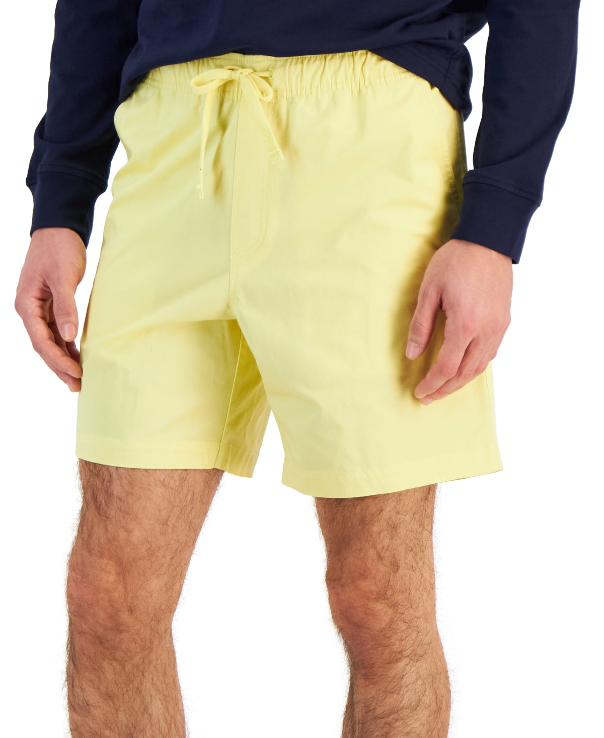 Club Room Men's Pull on Shorts Lemon Ice Yellow Medium