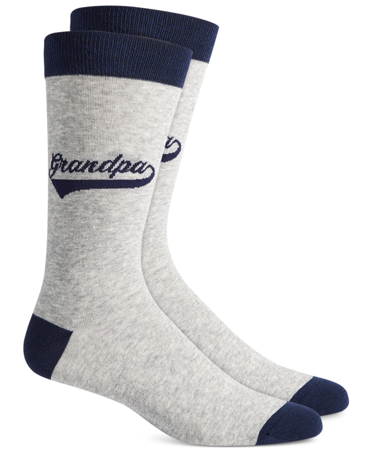 Club Room Mens Grandpa Crew Socks Grey Navy Blue