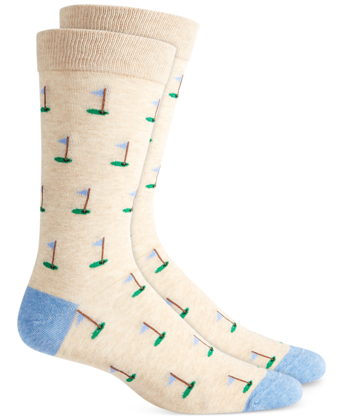 Club Room Men's Golf Crew Socks Beige blue
