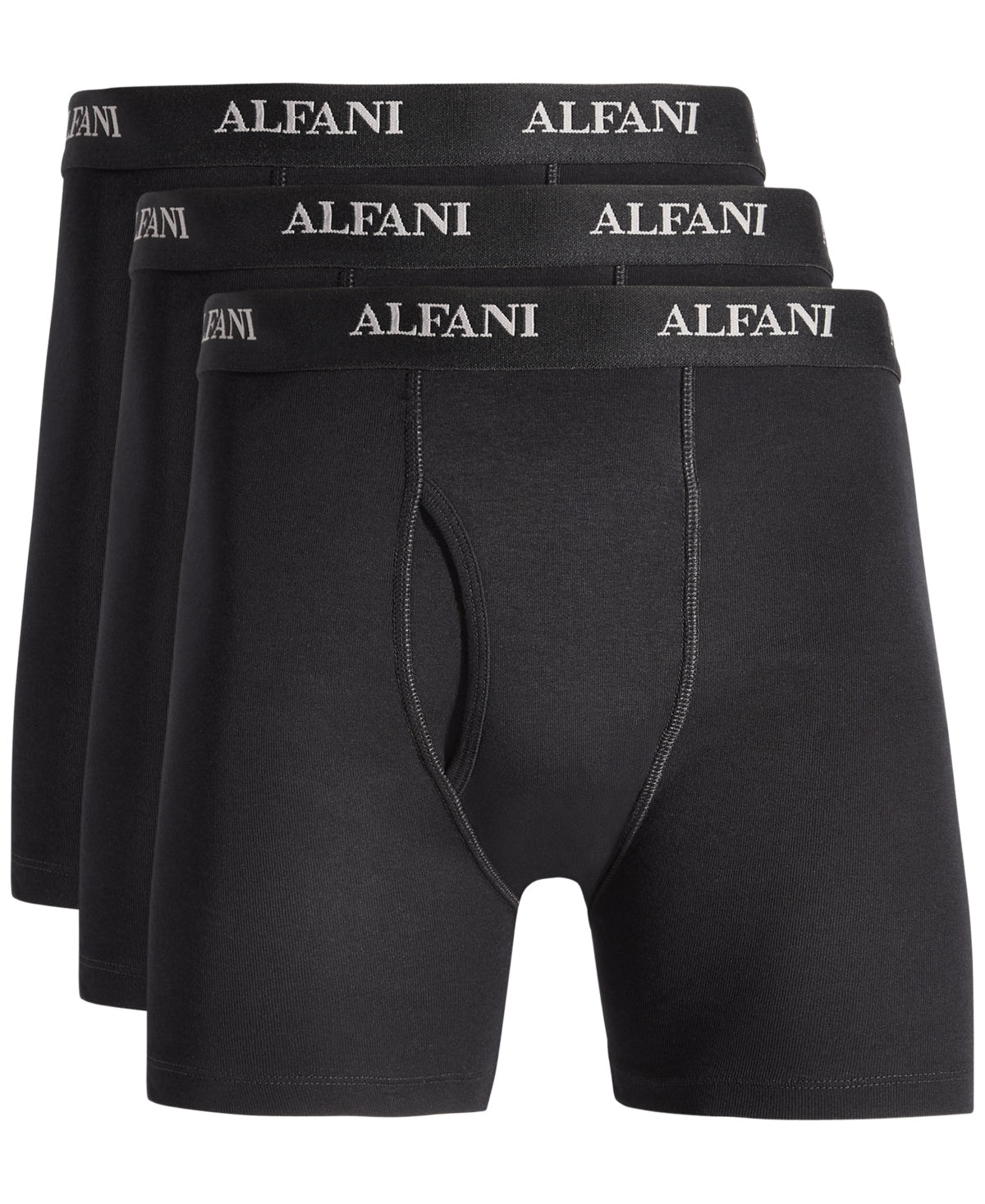 Alfani Mens Regular fit Boxer Briefs Underwear Small Black Solid