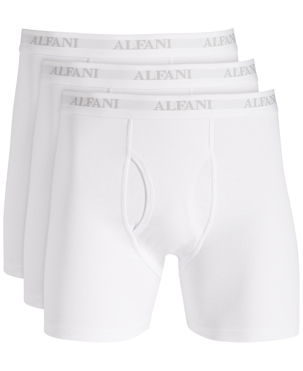 Alfani Mens 3 Pack Regular fit Boxer Briefs Underwear Small White Solid