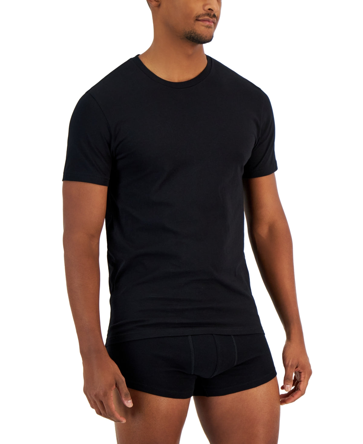 Alfani Mens 4 Pack Classic fit T-Shirt Shirt Medium Black Solid