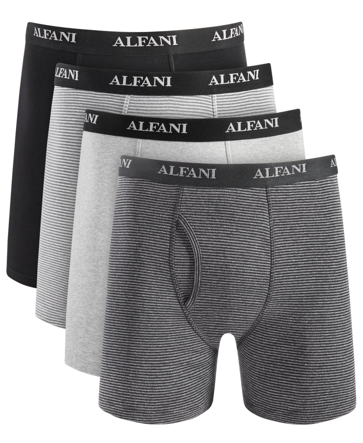 Alfani Mens 4 Pack Regular fit Boxer Briefs Underwear Small Grey Solid