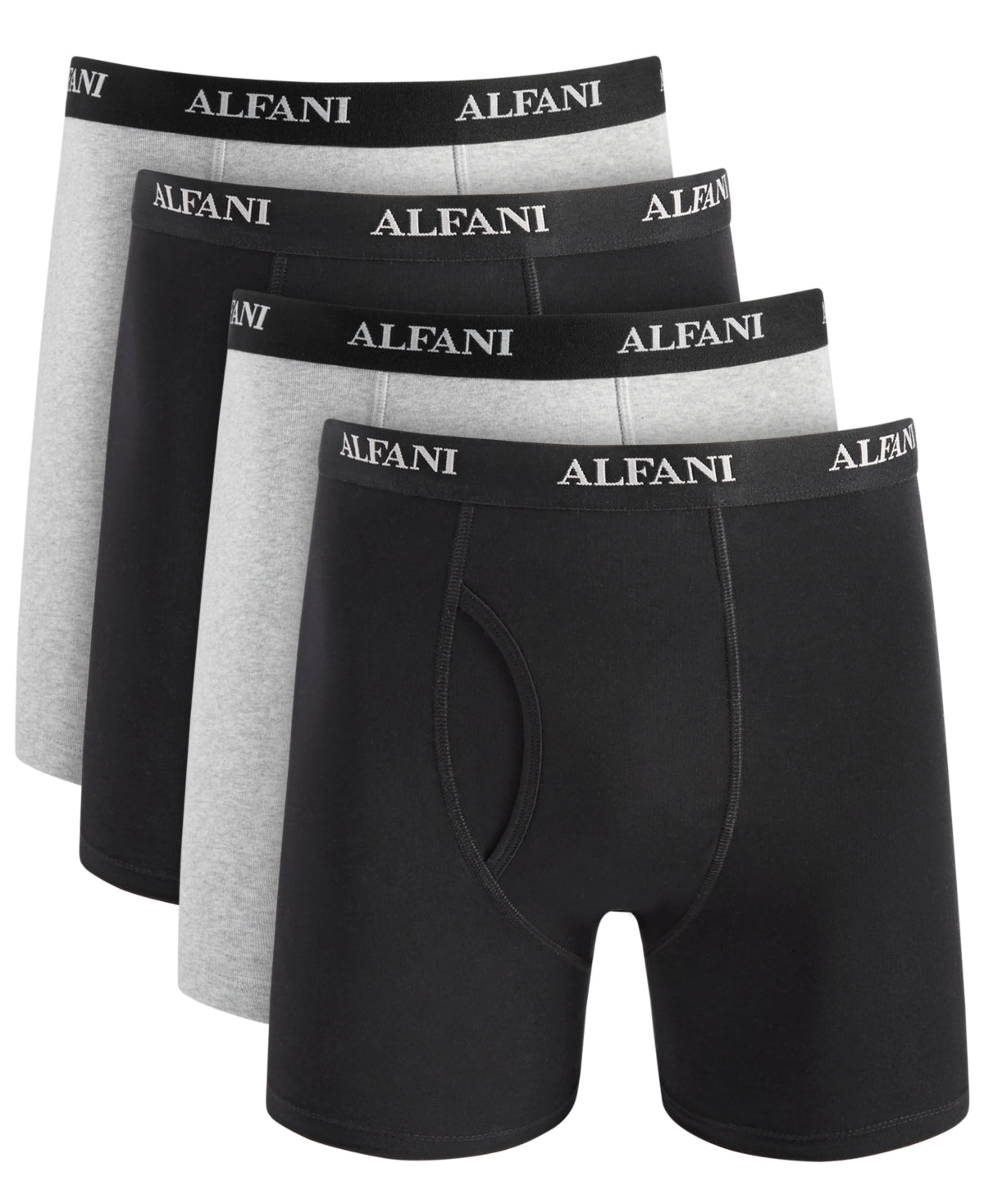 Alfani Mens 4 Pack Regular fit Boxer Briefs Underwear Small Grey Solid