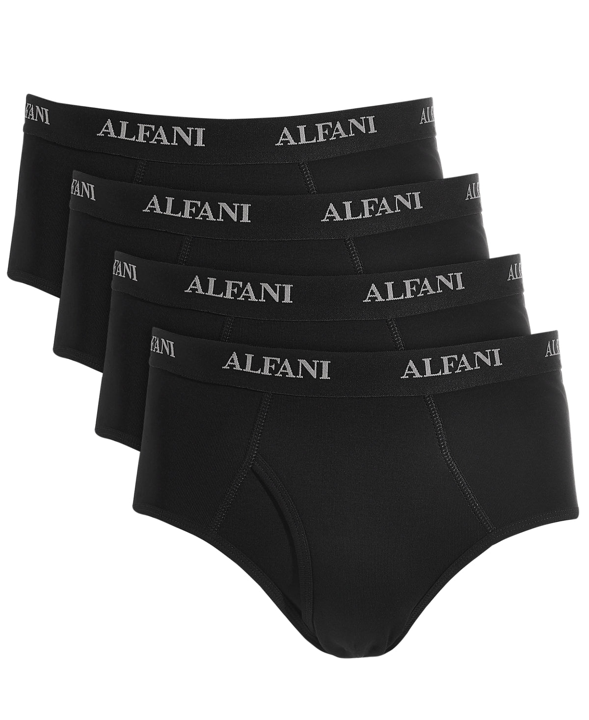 Alfani Mens Regular fit 4 Pack Briefs Underwear XXL Black Solid