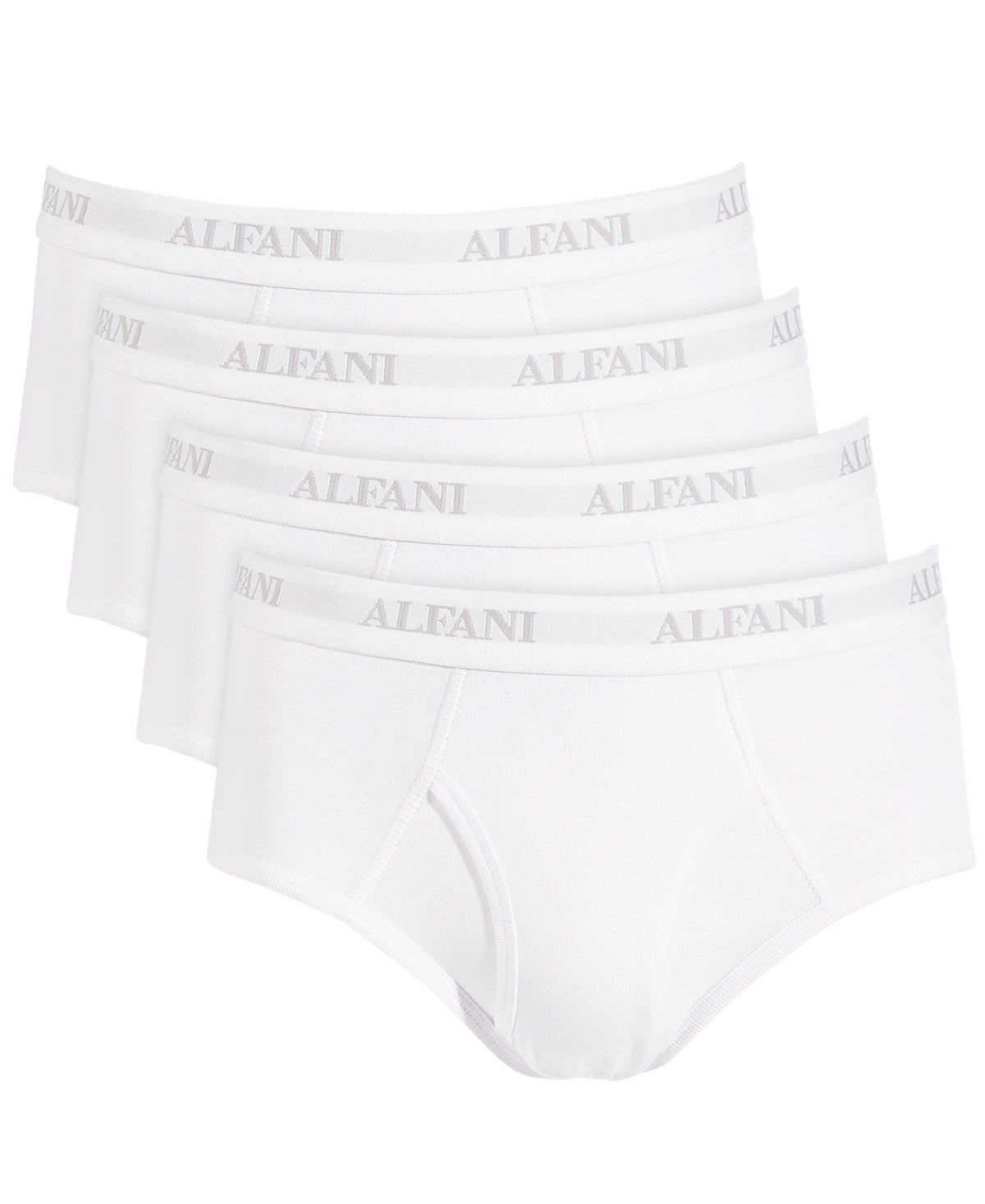 Alfani Mens Regular fit 4 Pack Briefs Underwear Large White Solid