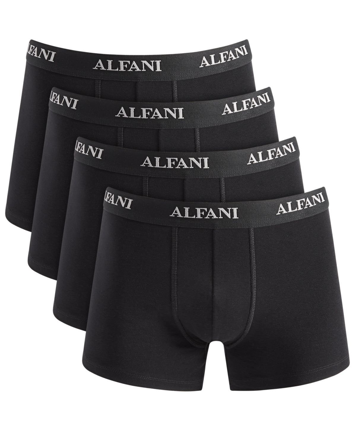 Alfani Mens Regular fit 4 Pack Trunks Underwear Small Black Solid