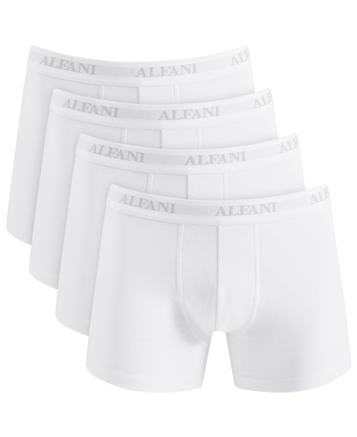Alfani Mens Regular fit 4 Pack Trunks Underwear XL White Solid