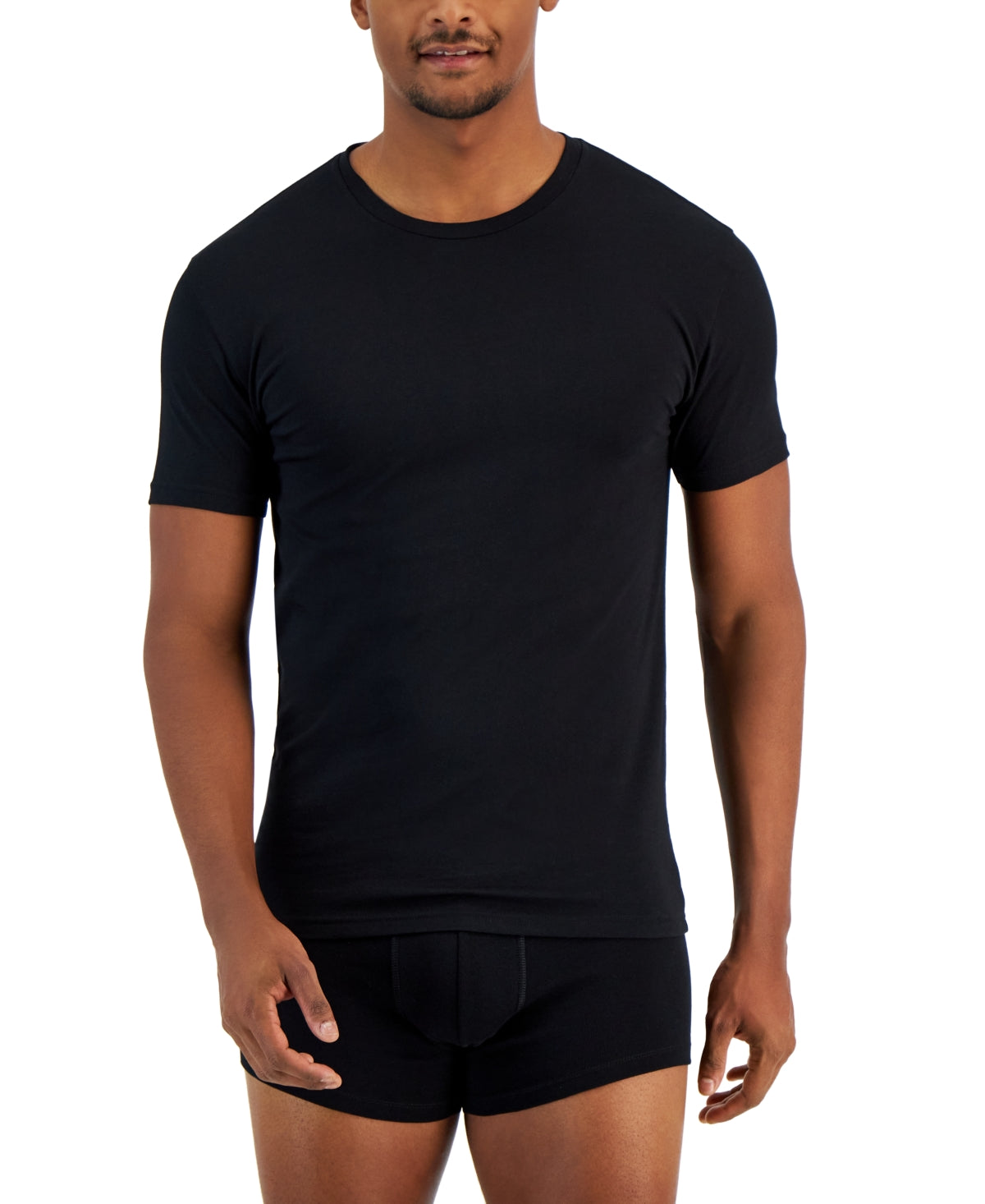 Alfani Mens 4 Pack Slim fit T-Shirt Shirt Large Black Solid