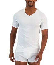 Alfani Mens 4 Pack Regular fit V Neck T-Shirt Underwear Large White Solid