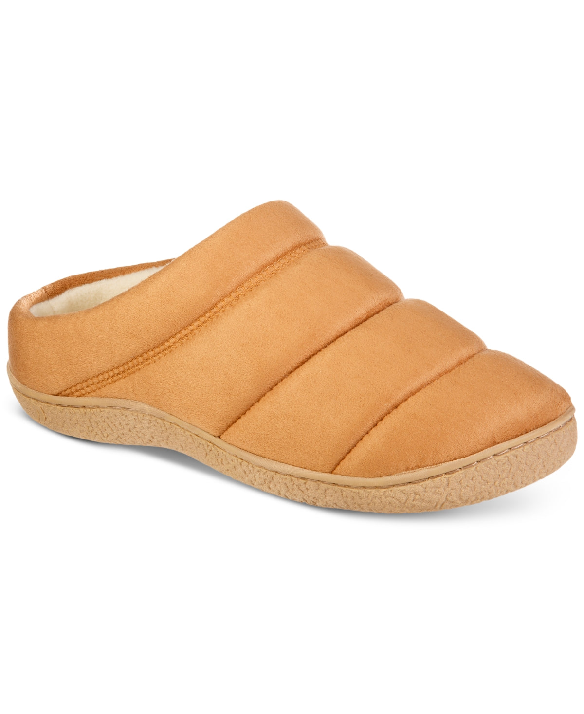 Isotoner Men's Rory Hoodback Puffer Slipper Tan Size Large 9.5 - 10.5