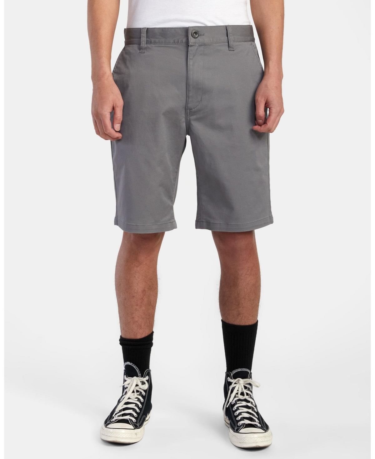 Rvca Mens Regular fit Chinos Shorts 31 Grey Solid Stretch