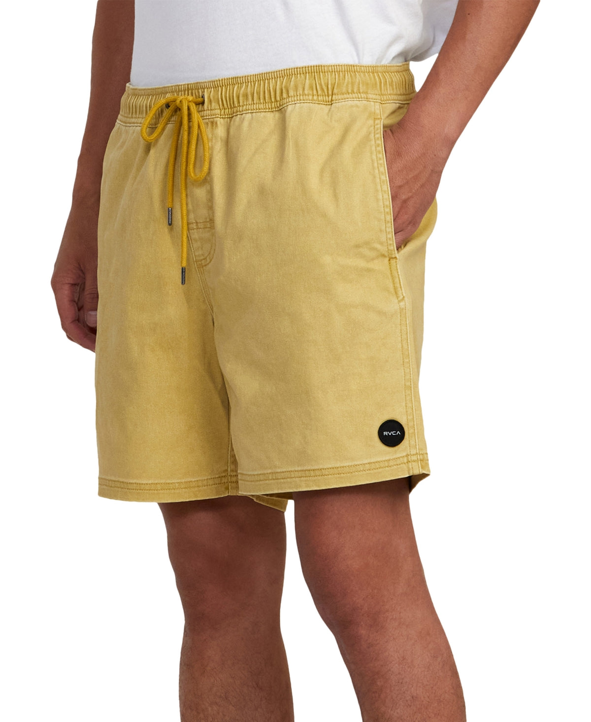 RVCA Mens Escape Elastic Regular Fit Shorts Southern Moss Tan Large Khaki
