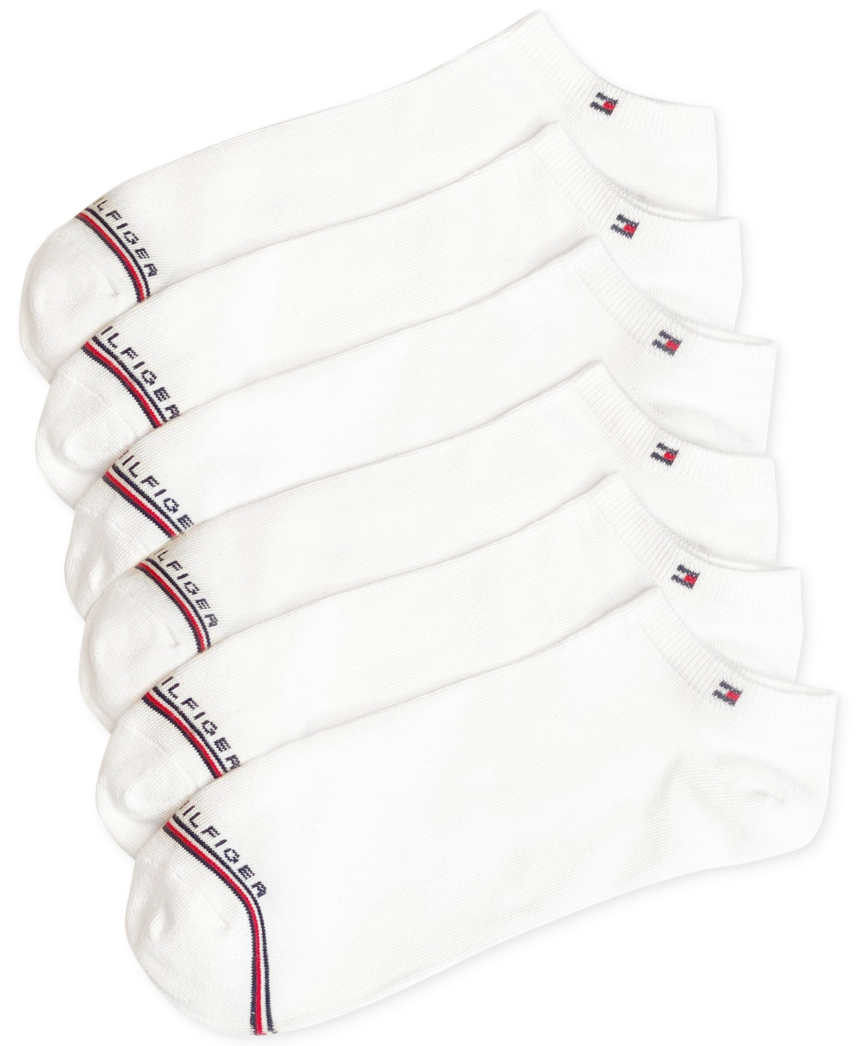 Tommy Hilfiger Mens 6 Pack Regular fit No Show Socks One Size White