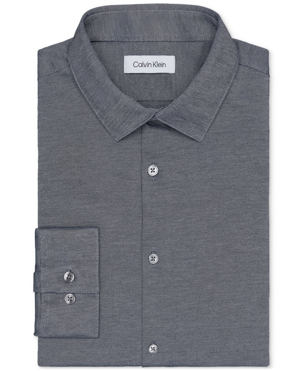 Calvin Klein Mens Extra-Slim fit Dress Shirt XS Long Sleeve Blue