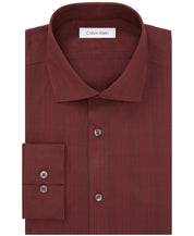 Calvin Klein Men's Steel Slim Fit Wrinkle Resistant Dress Shirt Red 17.5 32 33