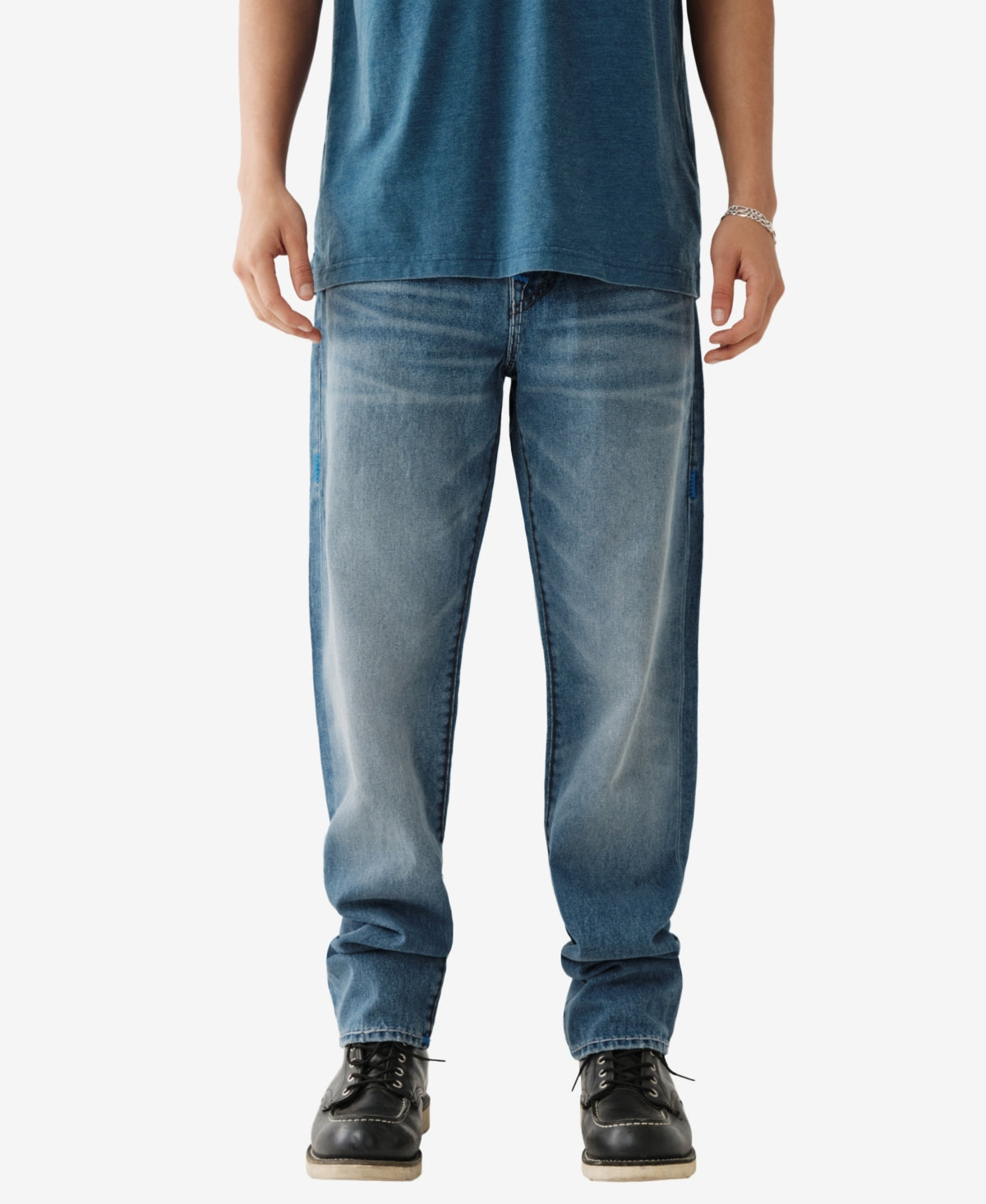 True Religion Mens Geno Super Slim Jean Saharan Breeze Medium Wash Blue 38