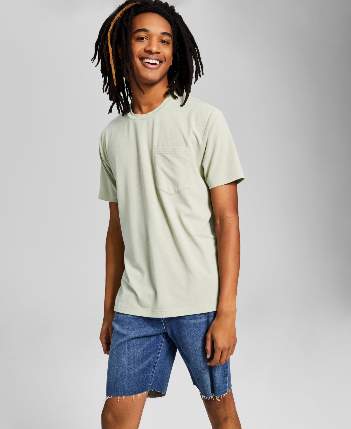 And Now This Men's  Pocket Short Sleeve T Shirt Desert Sage Green Medium