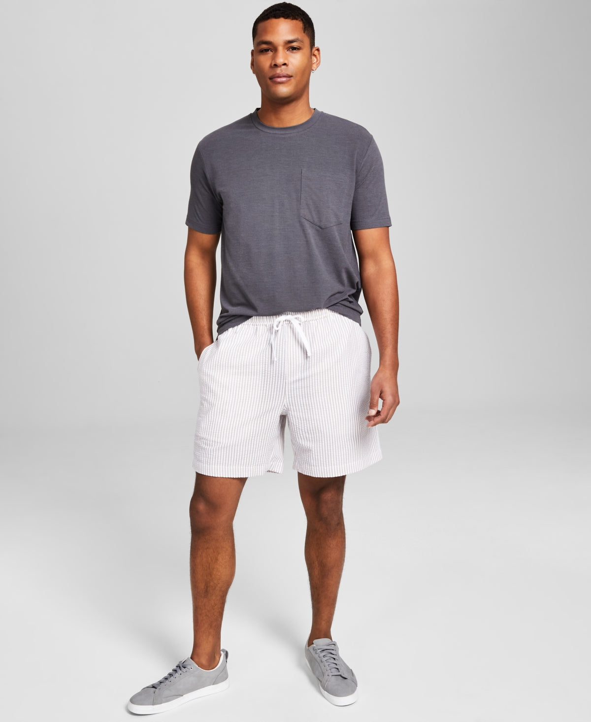 And Now This Men's Soft Touch Pocket Short Sleeve T-Shirt Grey Small