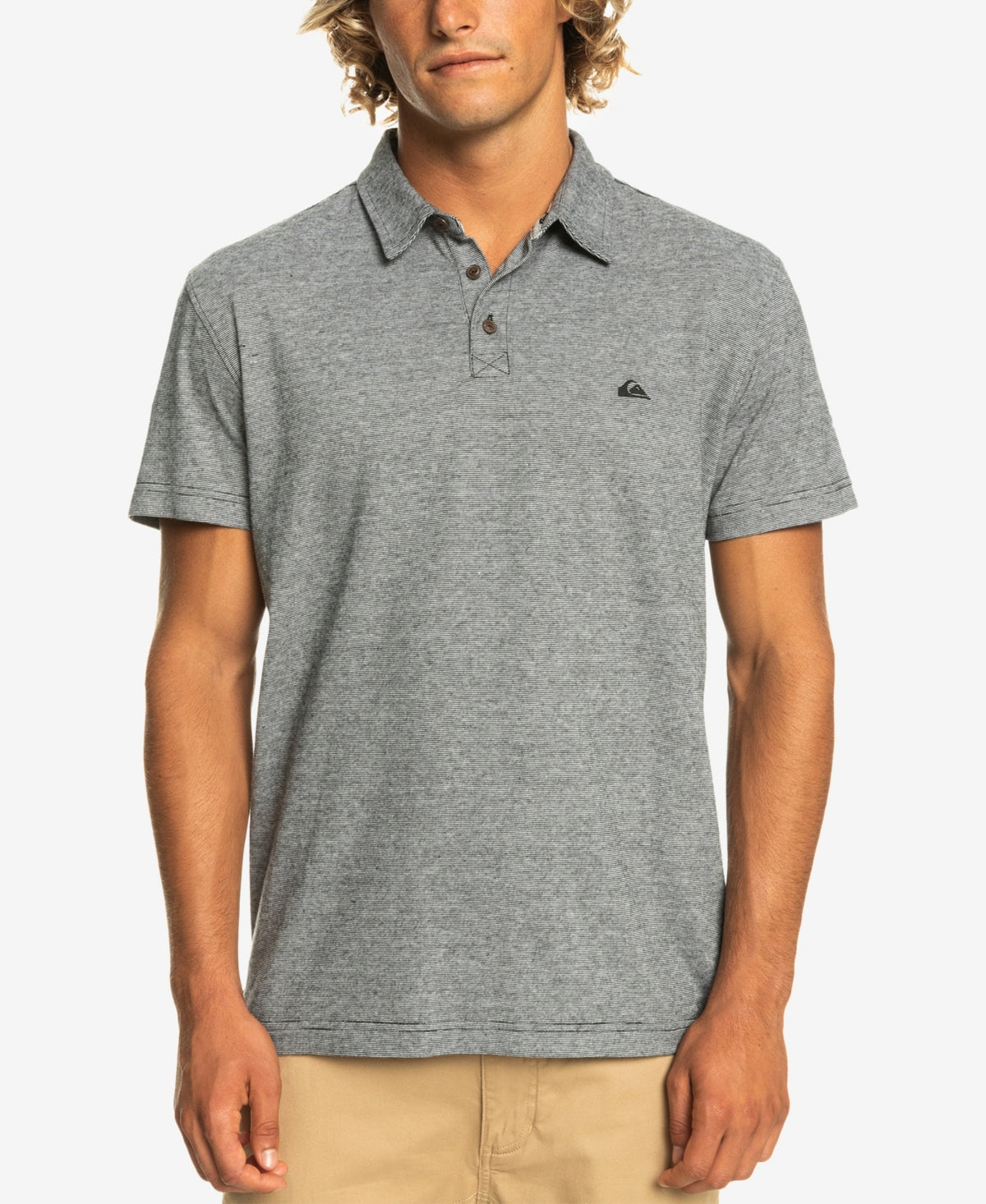 Quiksilver Mens Regular fit Short Sleeve Polo Shirt Small Black Striped