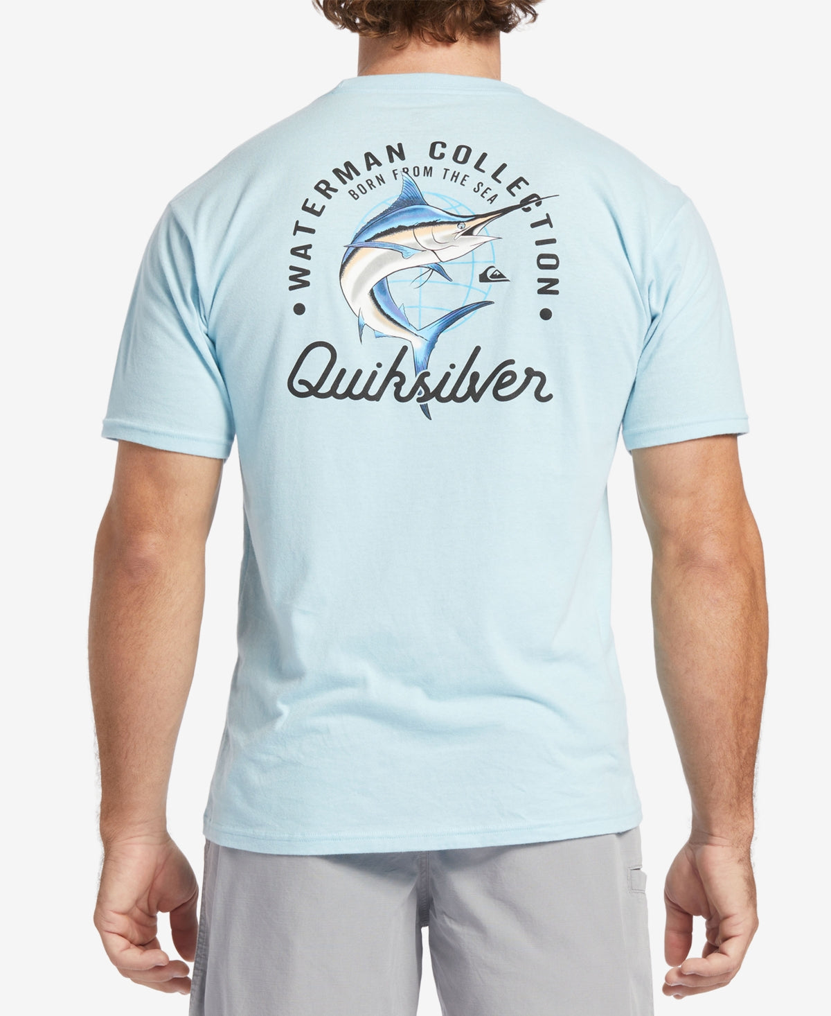 Quiksilver Waterman Men's Logo Graphic Short Sleeve T Shirt Blue 2XL
