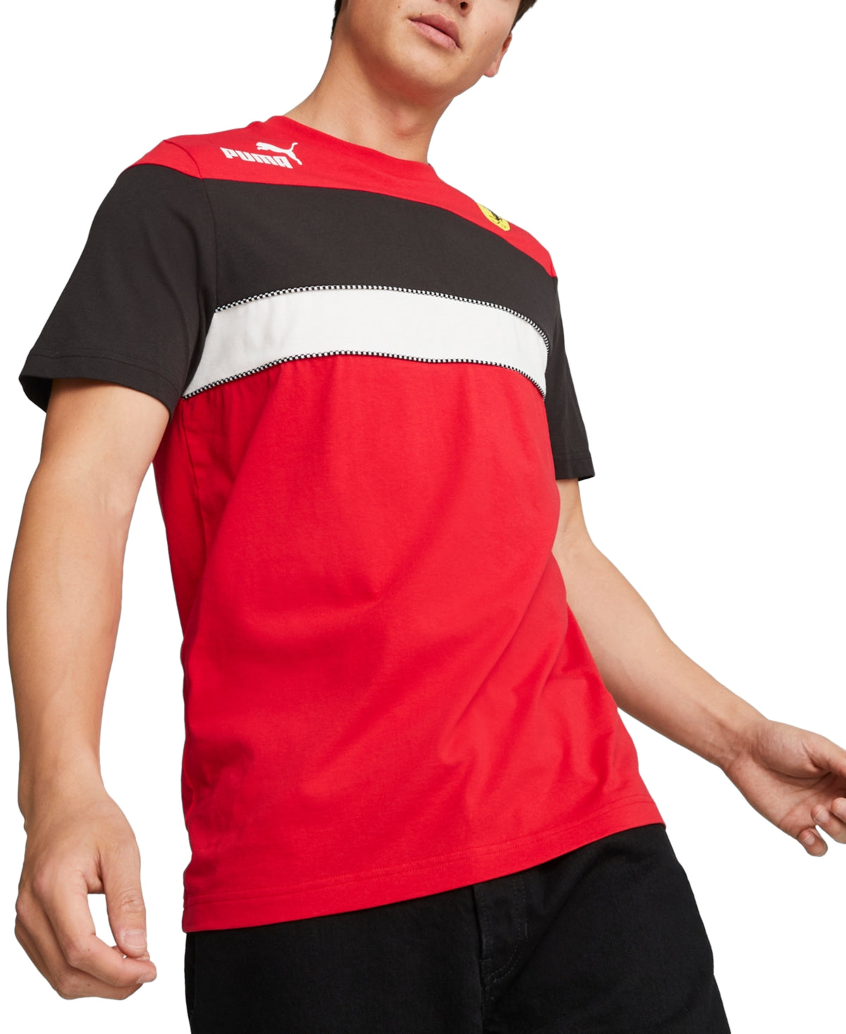 Puma Men's Ferrari Race Classic-Fit Colorblocked Logo Graphic T-Shirt Red 2XL