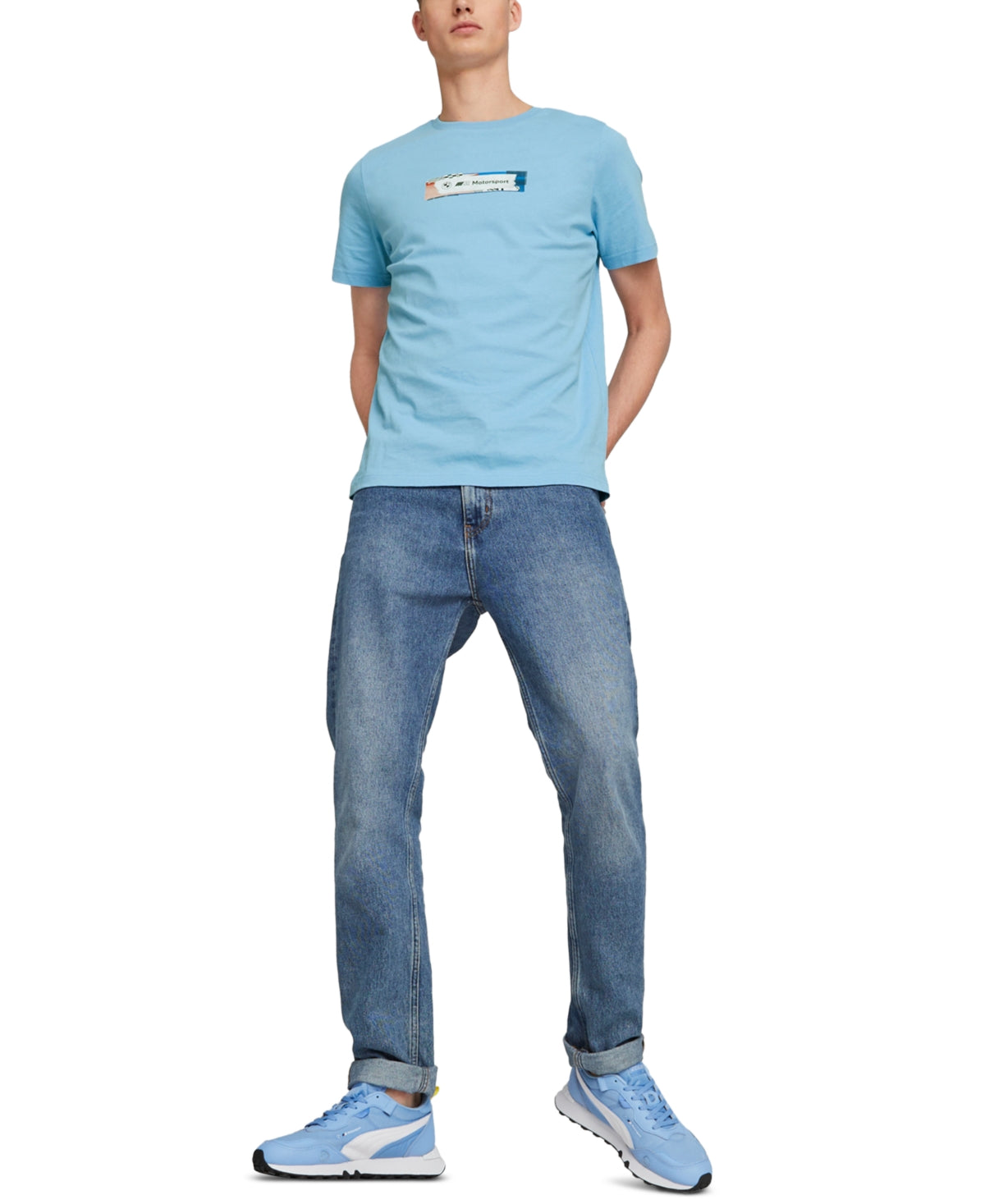 Puma Men's Bmw Statement Graphic Short Sleeve T Shirt Day Blue Medium