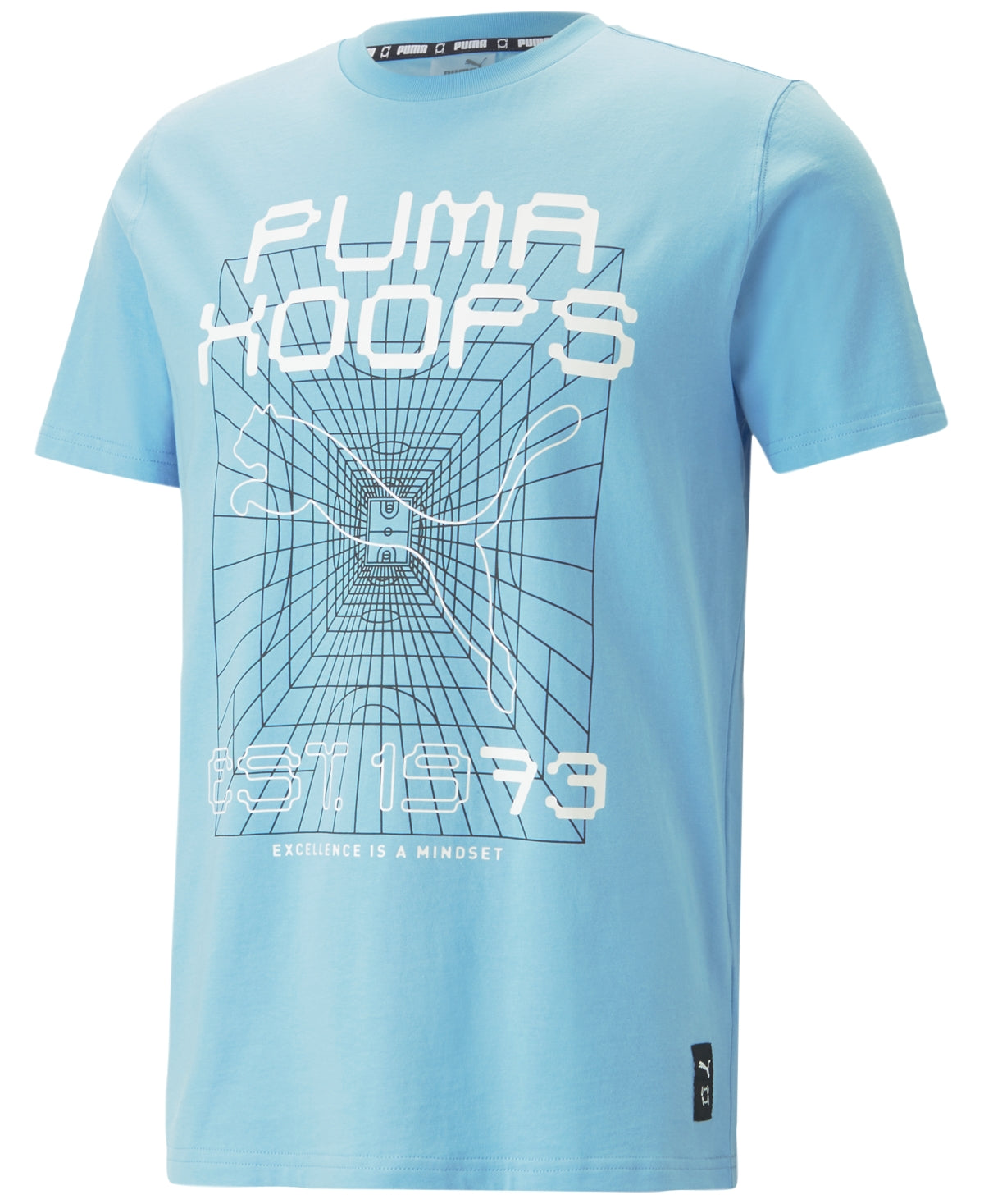 Puma Men's Game Plan Graphic Short Sleeve Crewneck T Shirt  Day Blue Night 2XL