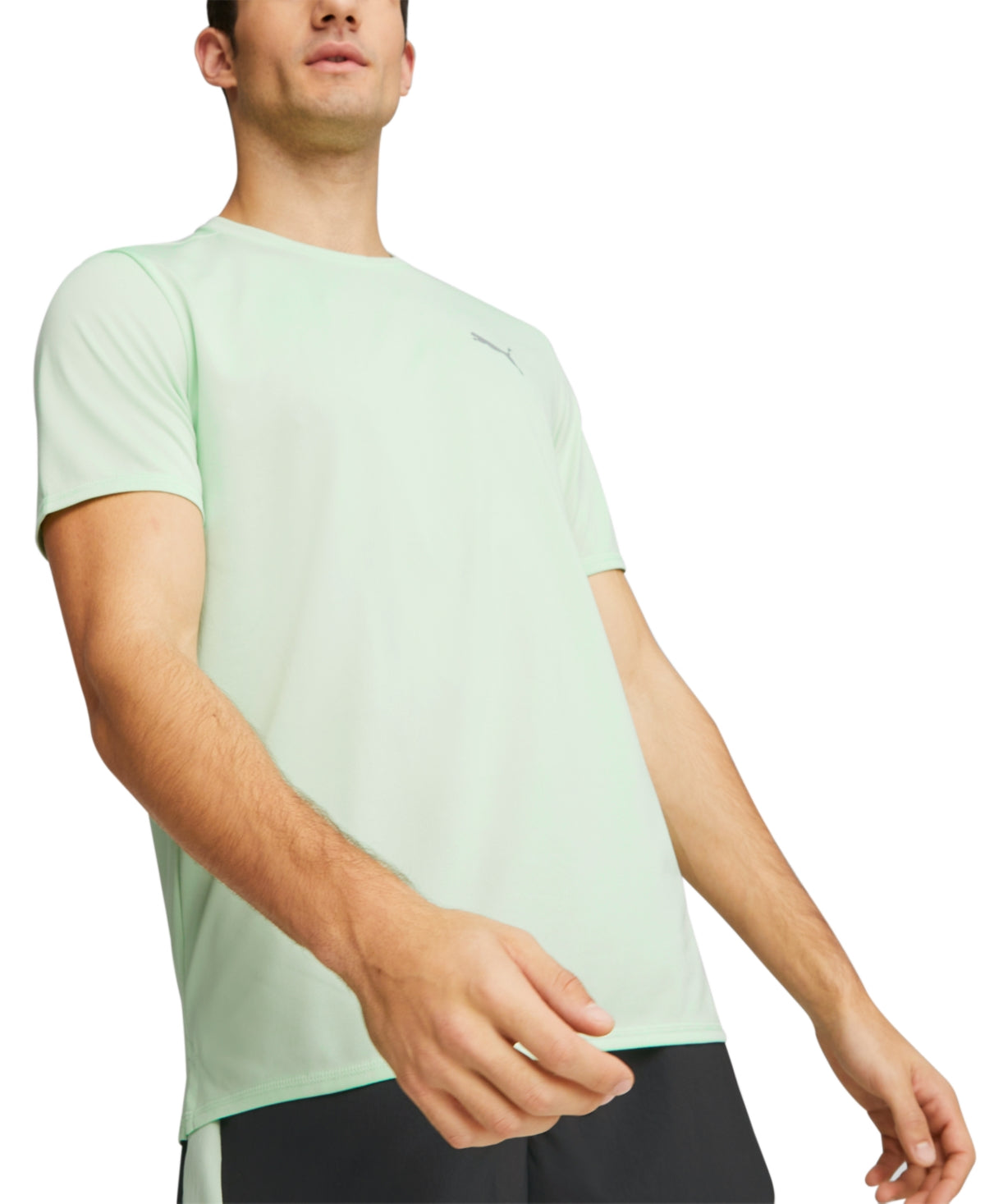 Puma Men's Running Fitness Short Sleeve Crewneck T Shirt Mint Green Medium