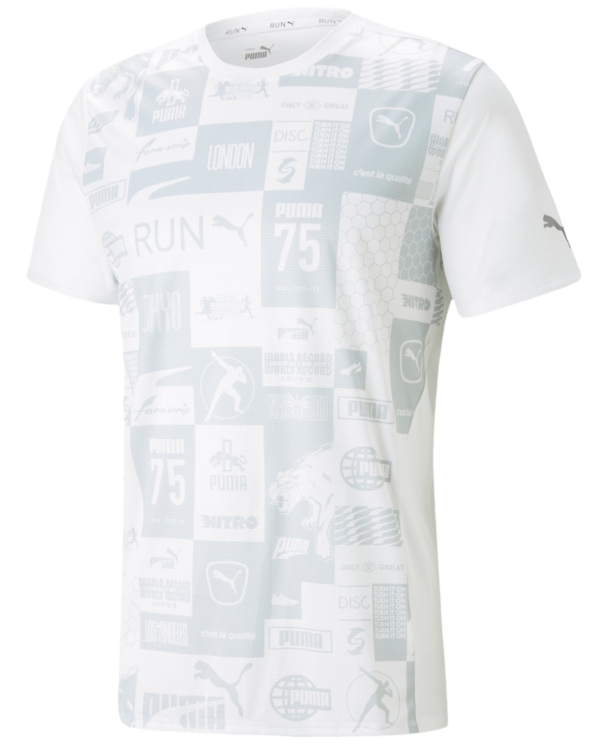 Puma Men's Run Favorite Logo Graphic Short Sleeve Running T Shirt White XL
