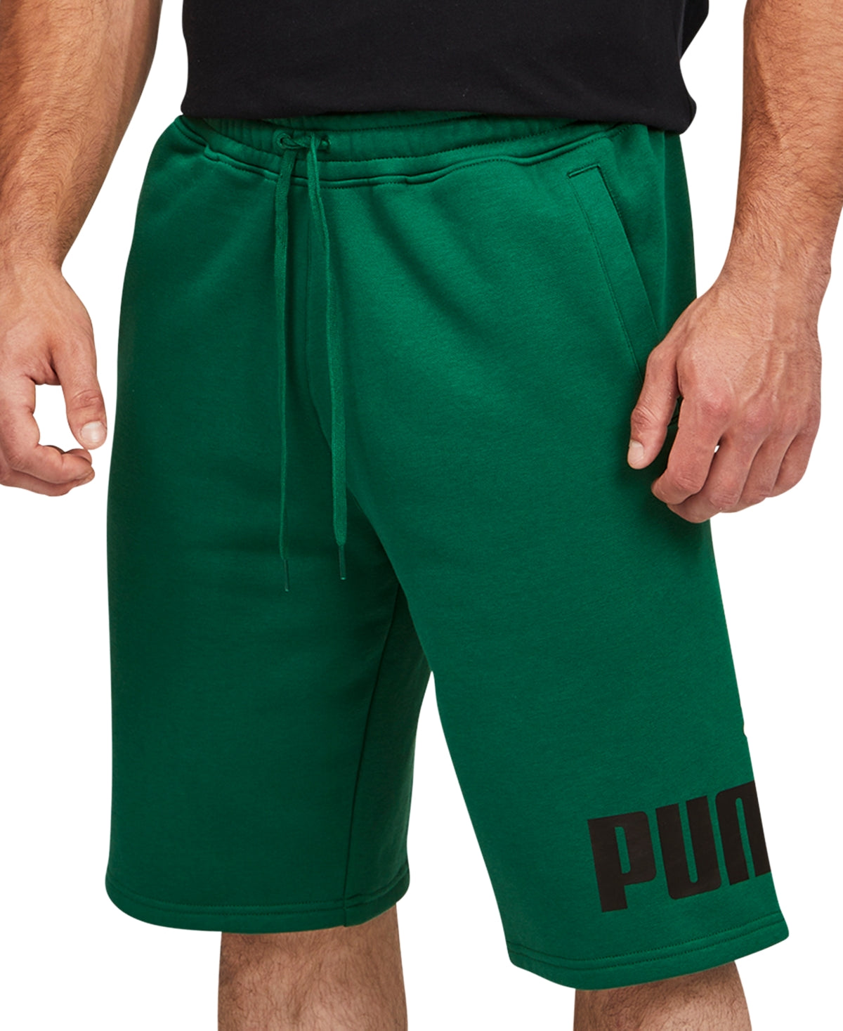 Puma Men's  Big Logo Mens Workout Shorts Green XXL