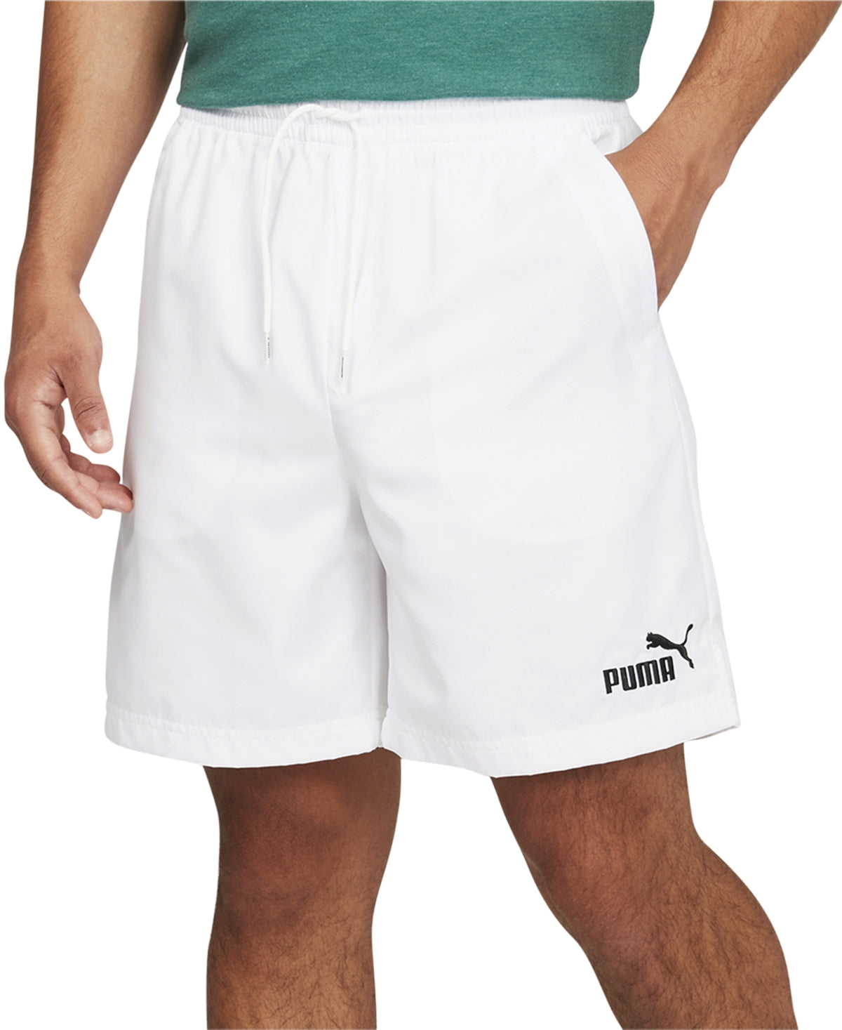 Puma Mens Regular fit Athletic Shorts XL White Solid Moisture Wicking
