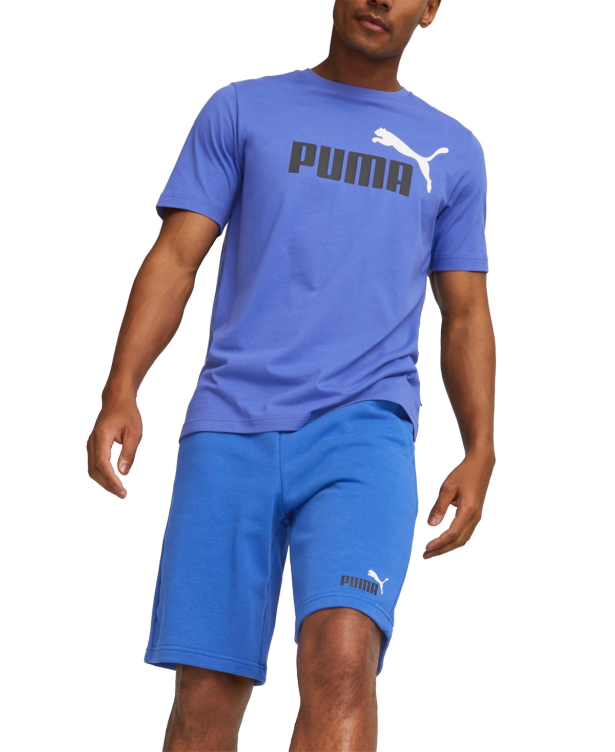 Puma Men's Essential Logo Short Sleeve Crewneck T Shirt Royal Blue Small