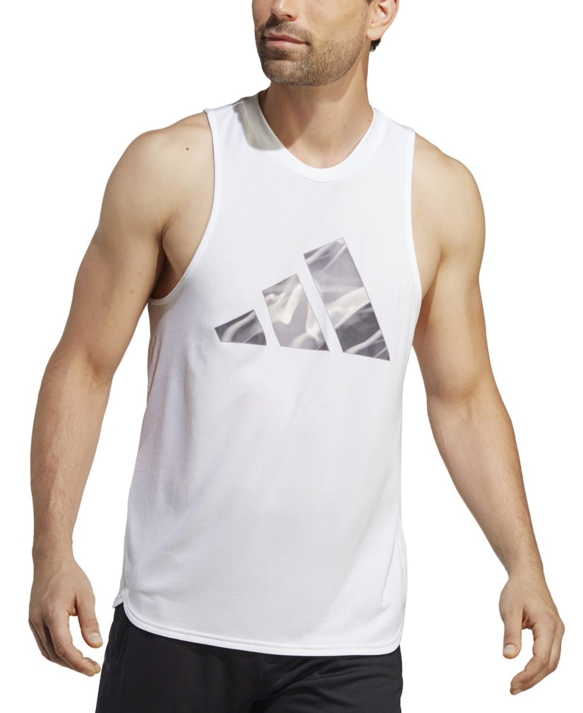 Adidas Mens D4M Moisture-Wicking Hiit Training Tank Shirt White Large