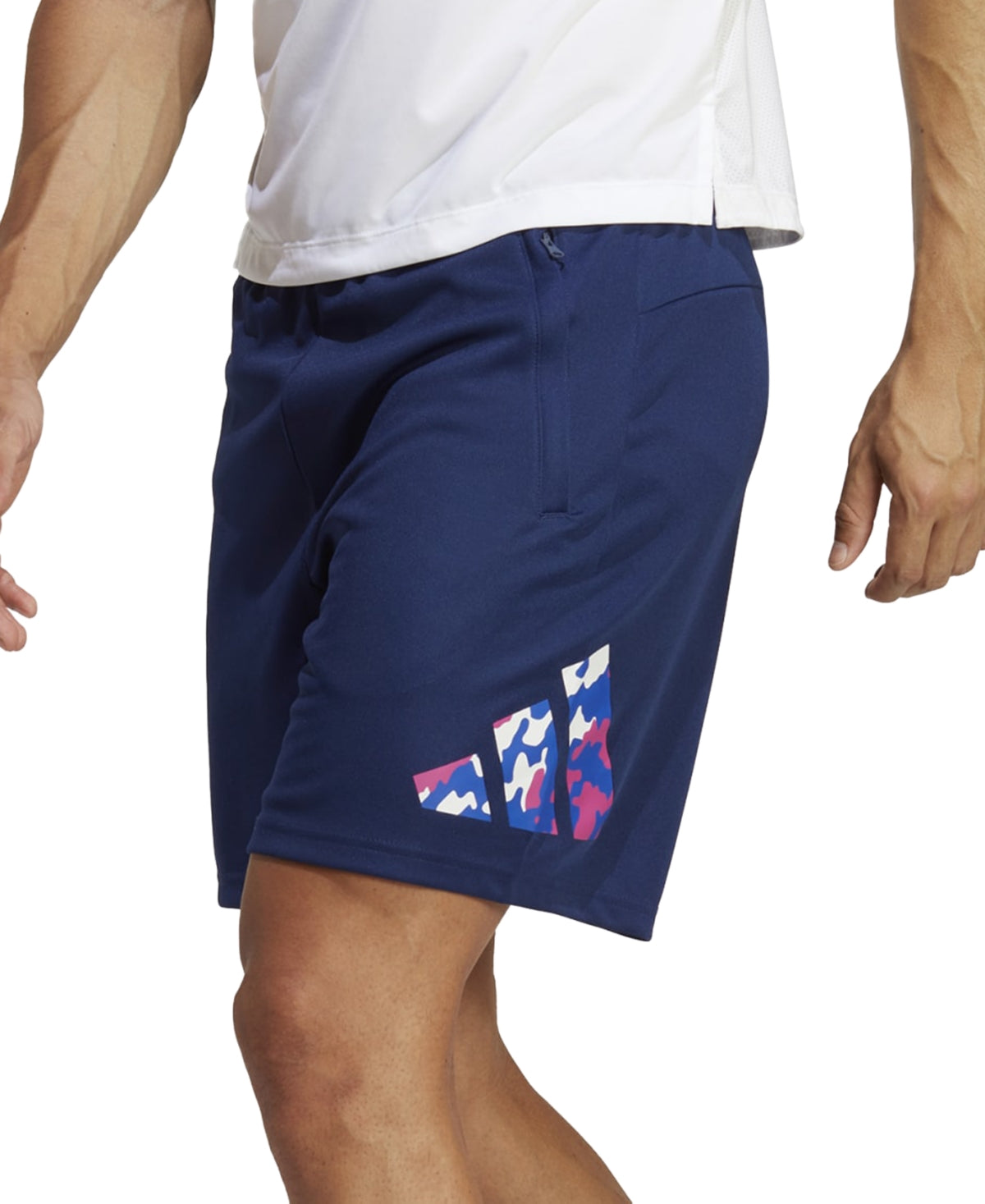 Adidas Men's Training Essentials + Big Logo Shorts Dark Blue White XXL