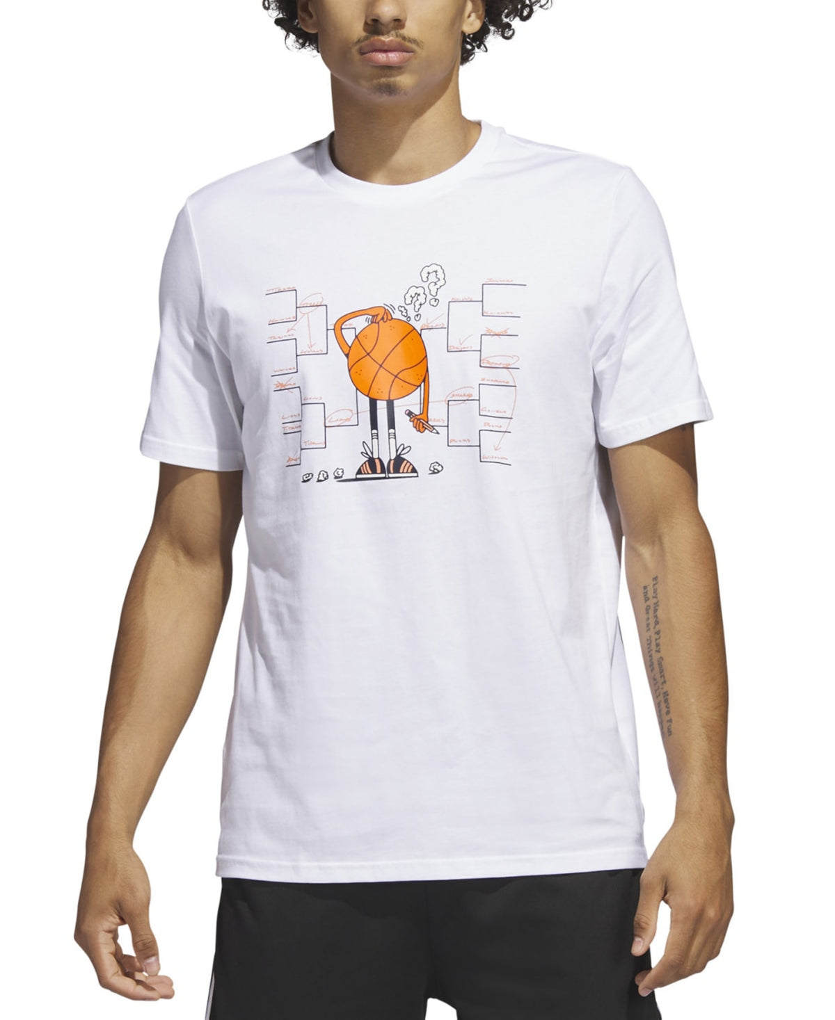 Adidas Men's Classic Fit Crewneck Short Sleeve T Shirt Lil Stripe White Large