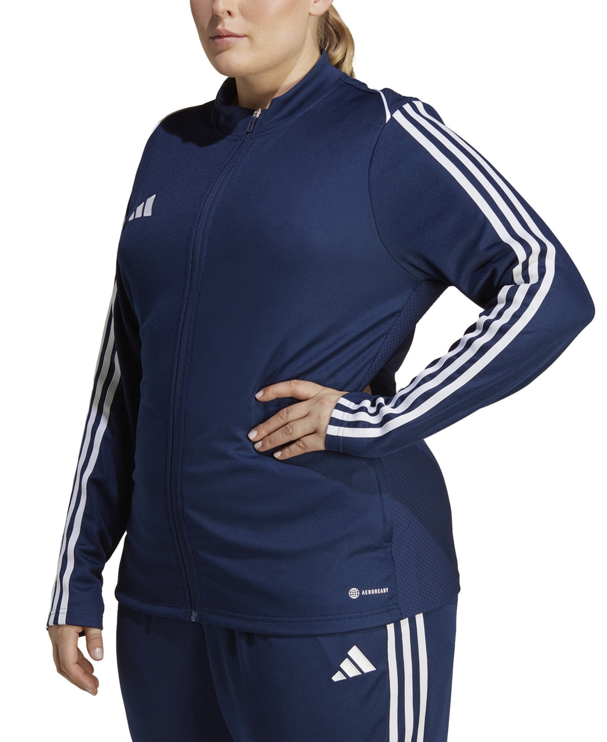 Adidas Women Regular fit Track Jacket Coat 4X Blue Solid