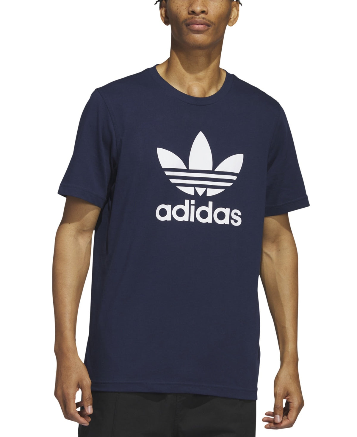 Adidas Mens Trefoil Graphic Short Sleeve T Shirt Navy Medium
