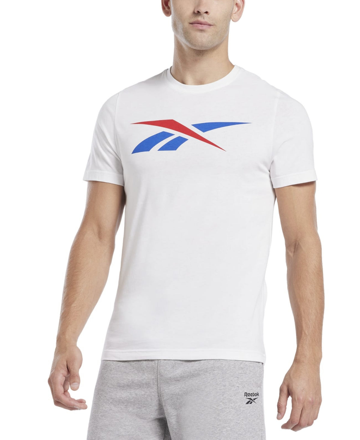 Reebok Men Regular fit Short Sleeve T-Shirt Shirt Small White Solid