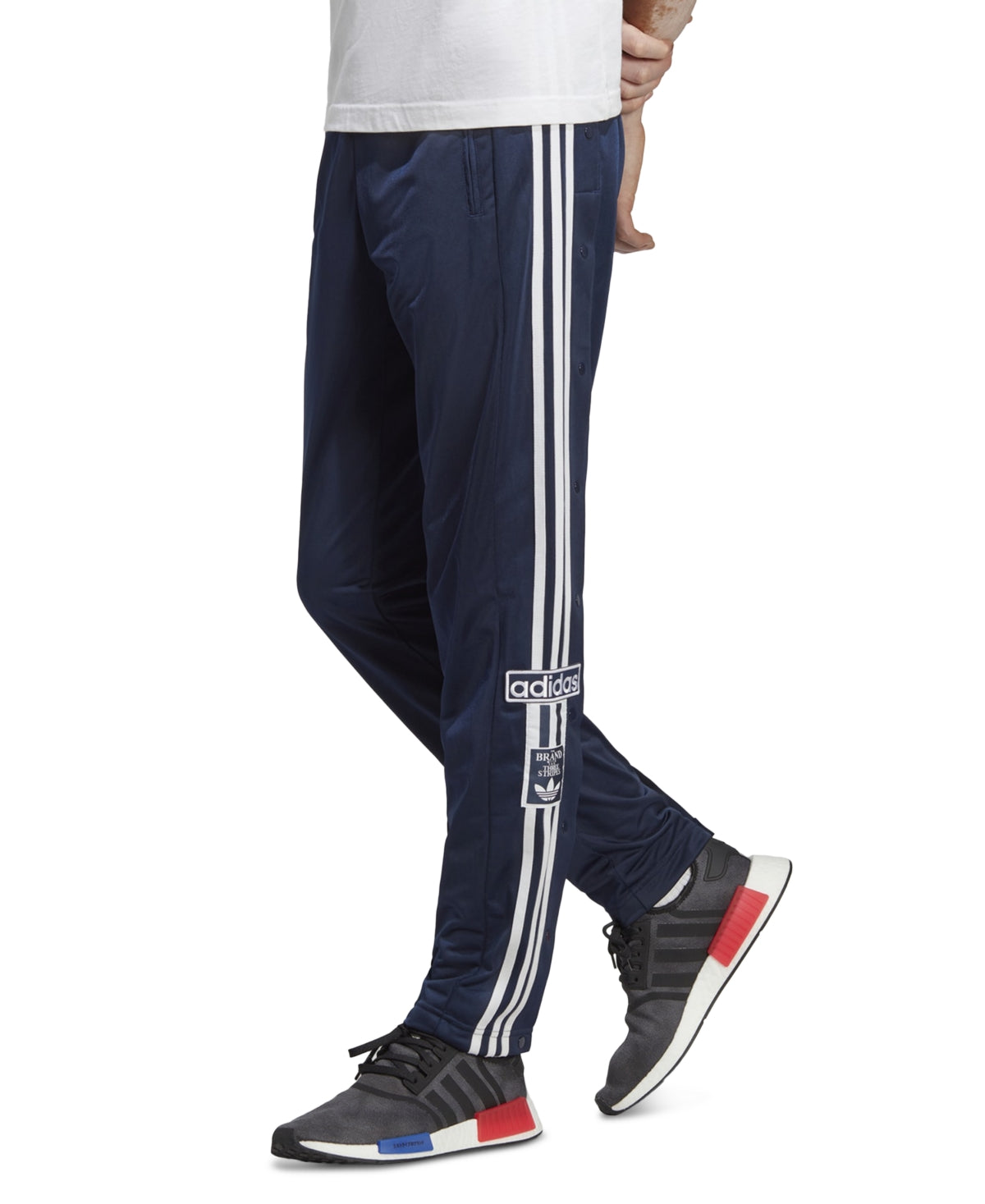 Adidas Men's Classic Fit 3 Stripes Breakaway Track Pants Navy Blue Large